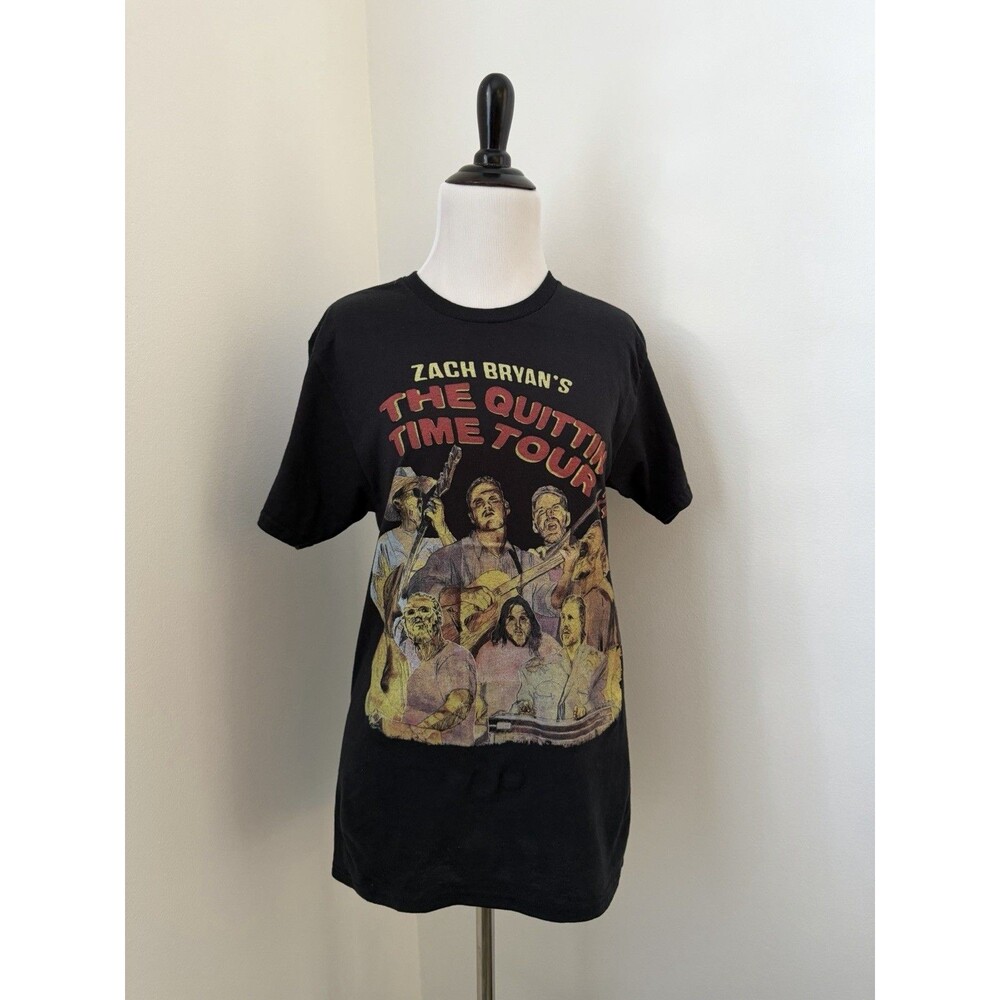 Zach Bryan 2024 The Quittin Time Tour Black Double Sided Size S T-Shirt